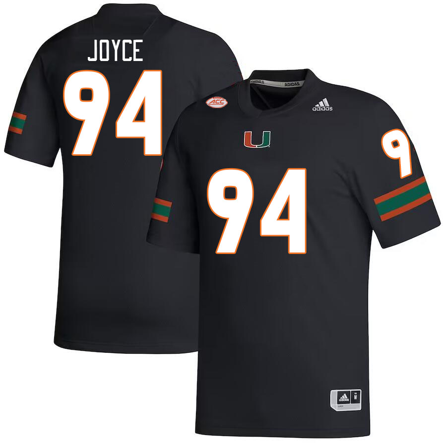 Men #94 Dylan Joyce Miami Hurricanes College Football Jerseys Stitched-Black